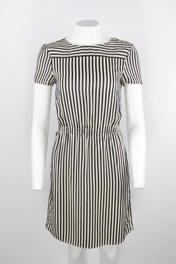 A.P.C striped viscose dress with elasticated waist - S