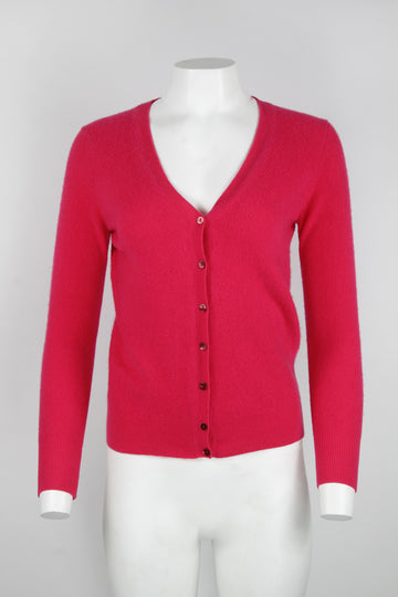 Magenta Ladies Merino wool cardigan - Pink - M