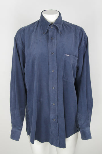 Blue Needle Cord Button down shirt - L