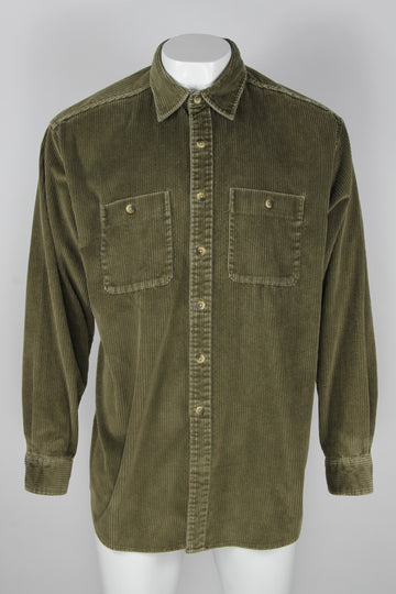 Chunky Elephant cord shirt with two pockets by LL. bean - XL