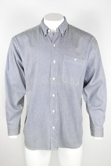 US Vintage striped denim shirt  - L