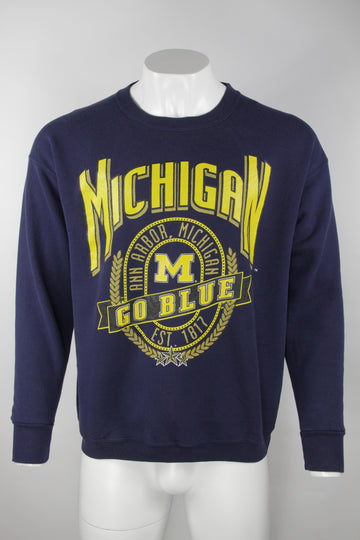 Vintage Go Blue Michigan Crew Sweatshirt - L