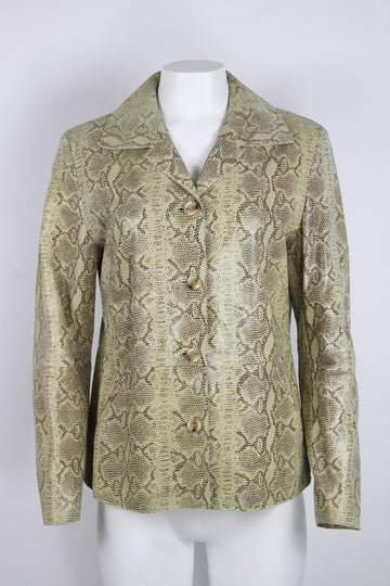 Y2K faux Snakeskin printed leather jacket - S