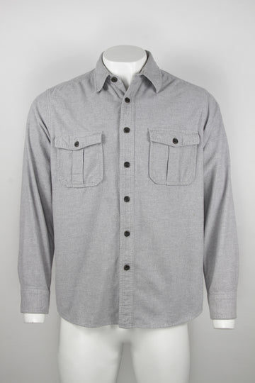 Vintage plain flannel shirt - Grey - L