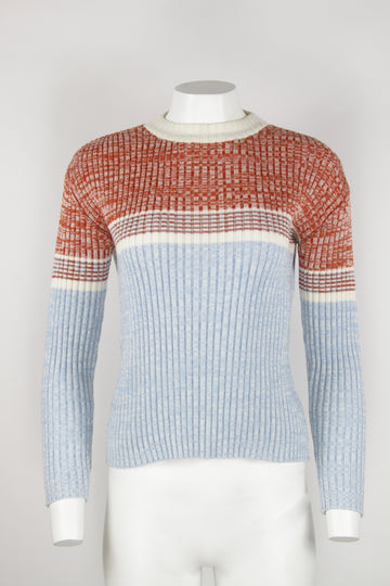 70s marled rib knit jumper - L