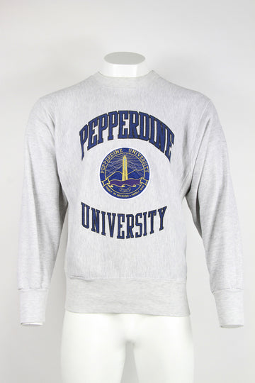 Reverse weave 'Pepperdine' crew sweatshirt - Grey - L