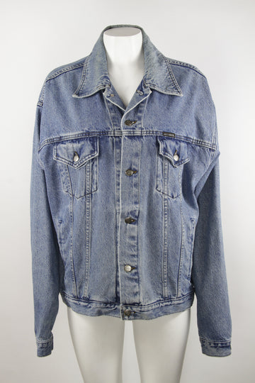Vintage Harley Davidson denim jacket with patches - XL