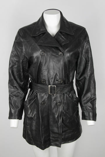 Vintage 90s Coach leather trench coat - Black - S