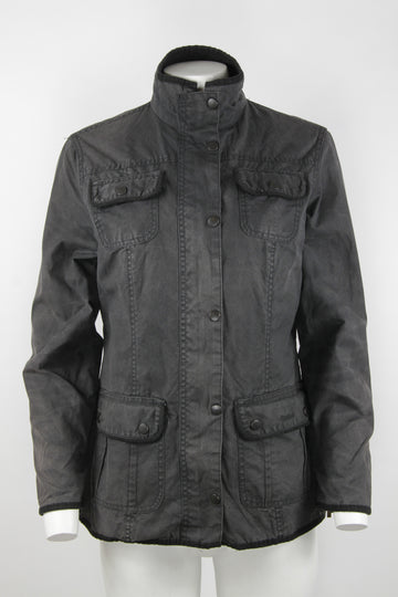 Vintage women Barbour wax utility jacket - Black - M