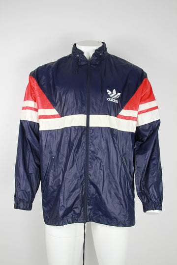 Vintage 90s Adidas Navy, red and white Windbreaker - L