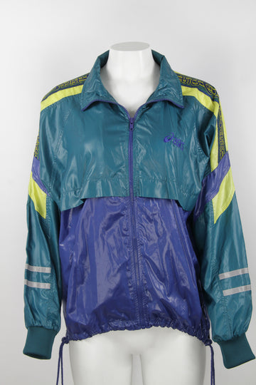 Vintage Asics anorak - Blue and Green - M